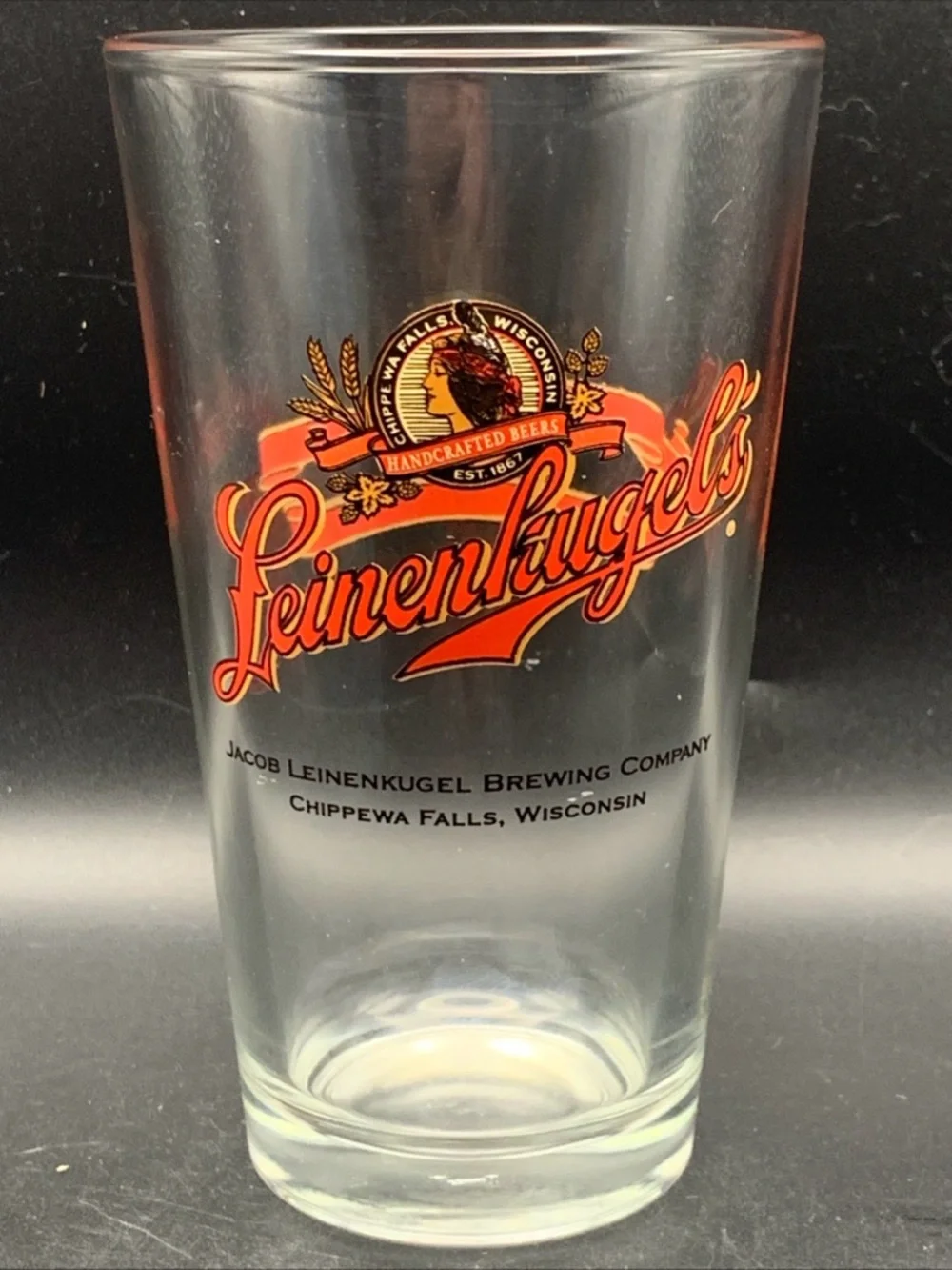 Pre Owned Jacob Leinenkugel Brewing Pint Beer Glass Chippewa Falls Wisconsin
